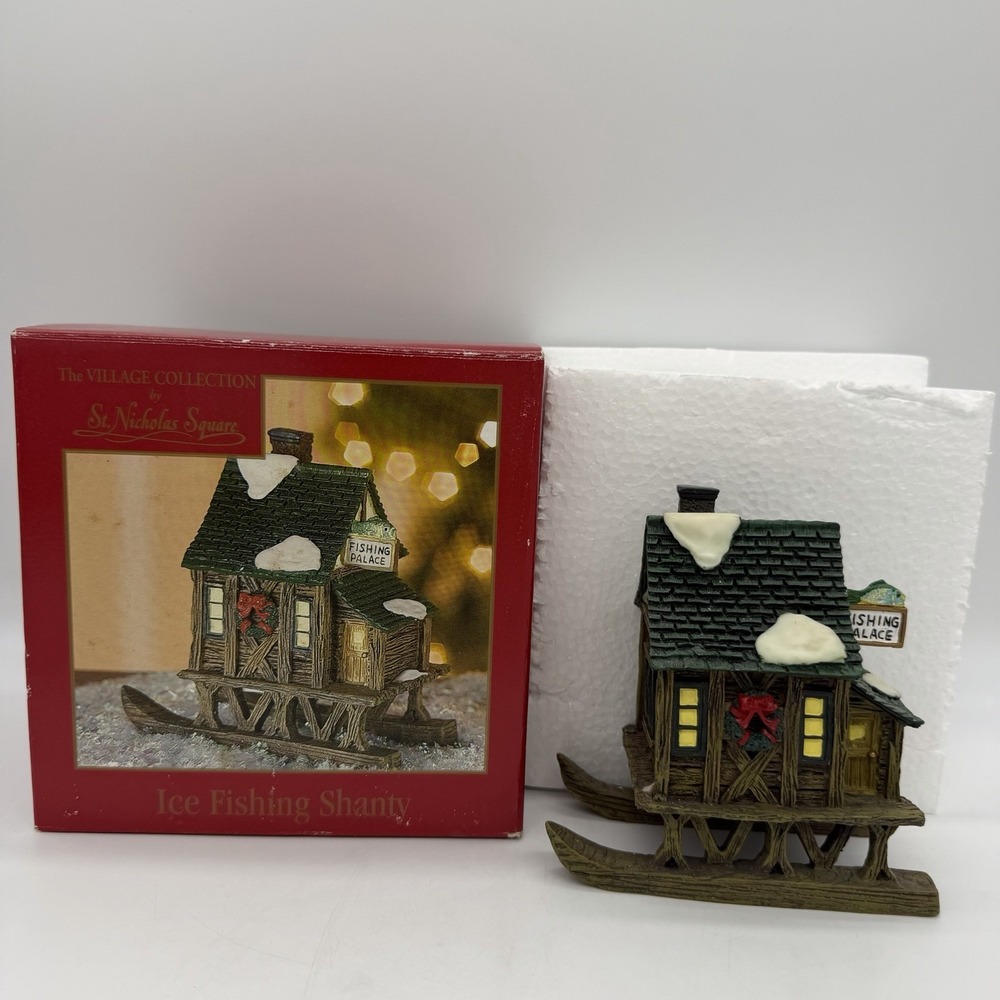 VTG St. Nicholas Square Ice Fishing Shanty The Village Collection Snow Village